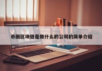 币圈区块链是做什么的公司的简单介绍