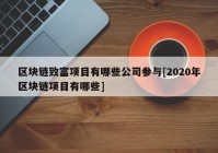 区块链致富项目有哪些公司参与[2020年区块链项目有哪些]