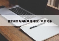 包含湖南万商区块链科技公司的词条